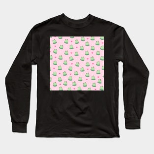 Kawaii Frogs Pattern Long Sleeve T-Shirt